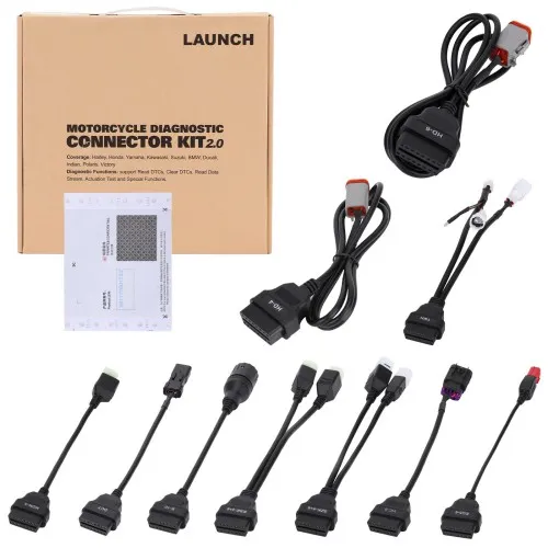 [L-301181175] SET DE CONECTORES PARA DIAGNOTICO DE MOTOCICLETAS P/ CRP-919MAX, X-431 PRO SERIES, X-431 PAD SERIES.